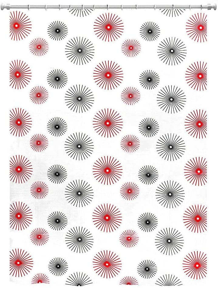Zasłona Prysznicowa Do Wanny 180x200 cm Trwała Wodoodporna Odporna Na Pleśń Nowoczesna Z Haczykami Design F