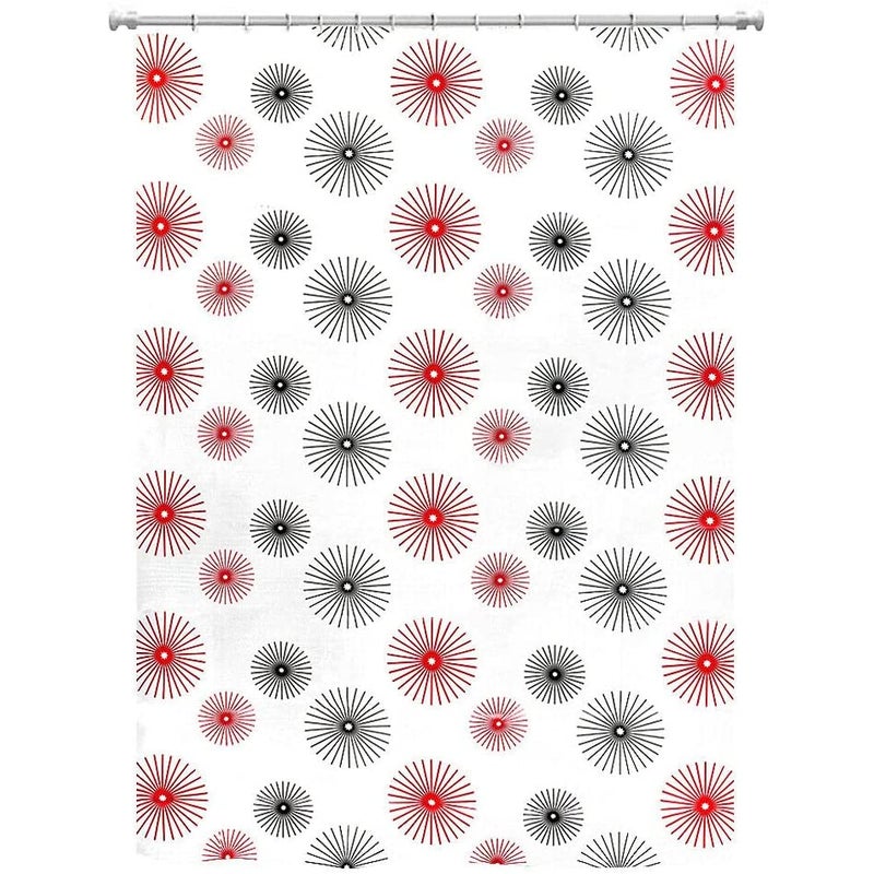 Zasłona Prysznicowa Do Wanny 180x200 cm Trwała Wodoodporna Odporna Na Pleśń Nowoczesna Z Haczykami Design F
