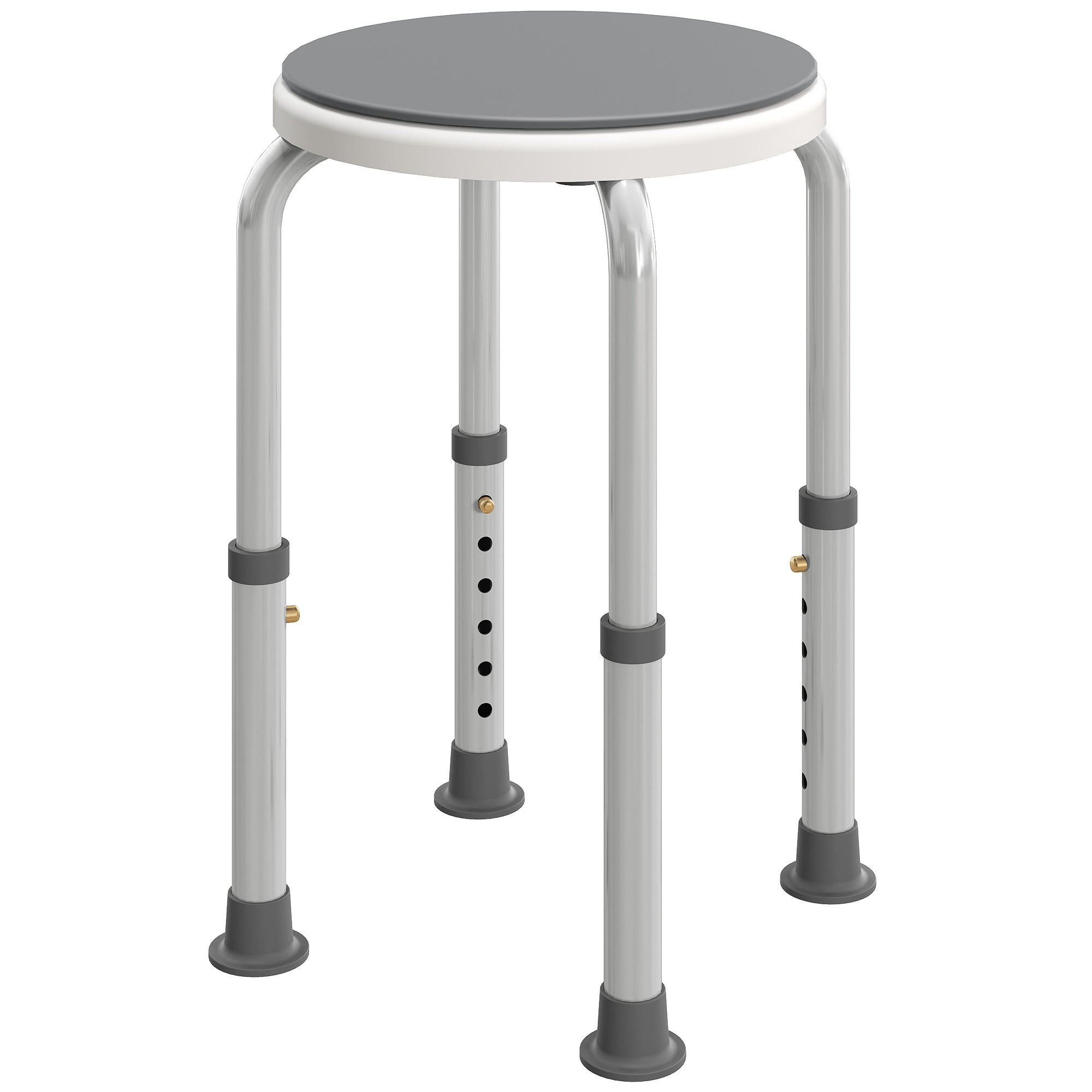 Taboret prysznicowy, siedzisko antypoślizgowe, regulowana wysokość, obrotowy 360° aluminiowy taboret do wanny