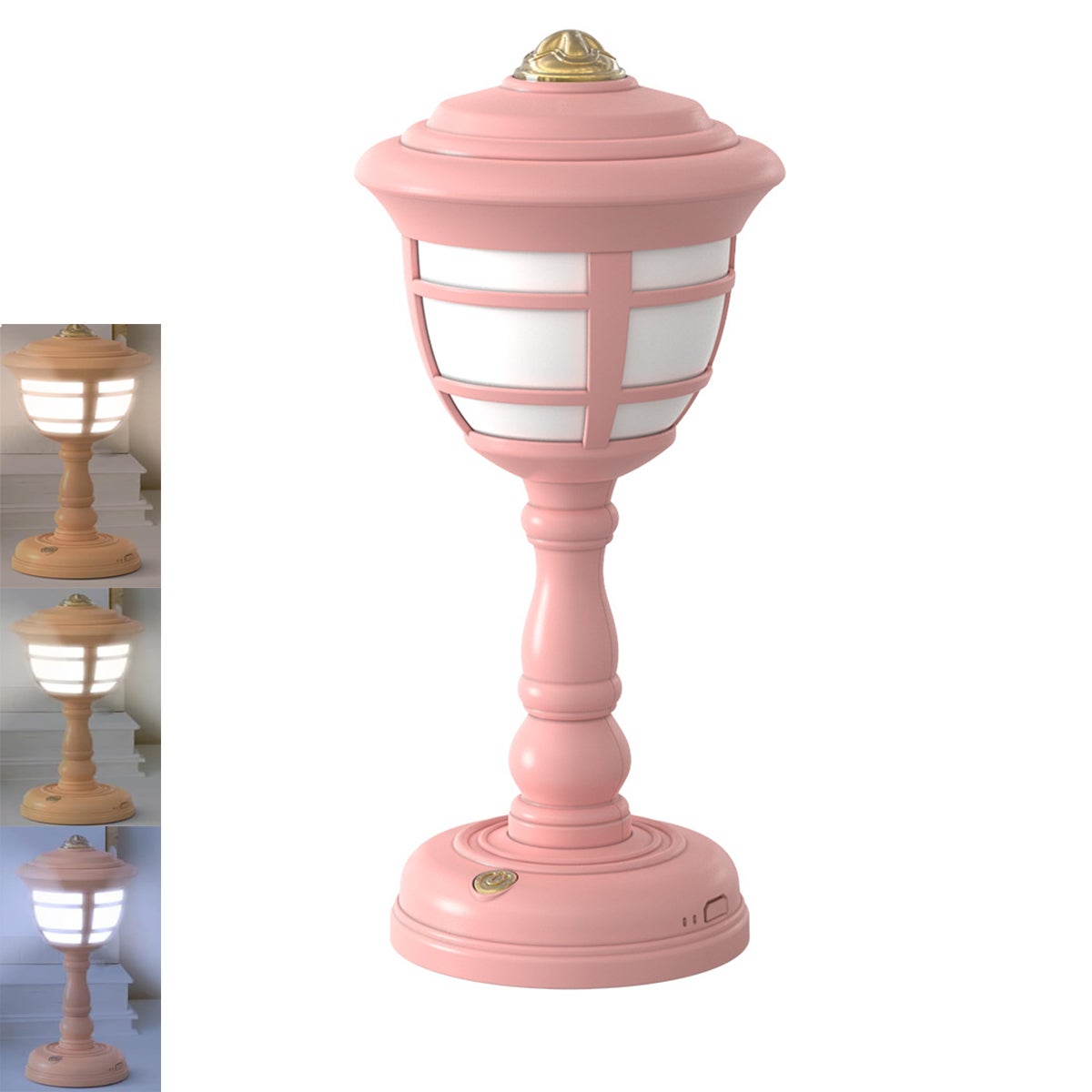Lampa stołowa - bezprzewodowa lampa stołowa, lampa akumulatorowa, lampa LED, lampka nocna (różowa)
