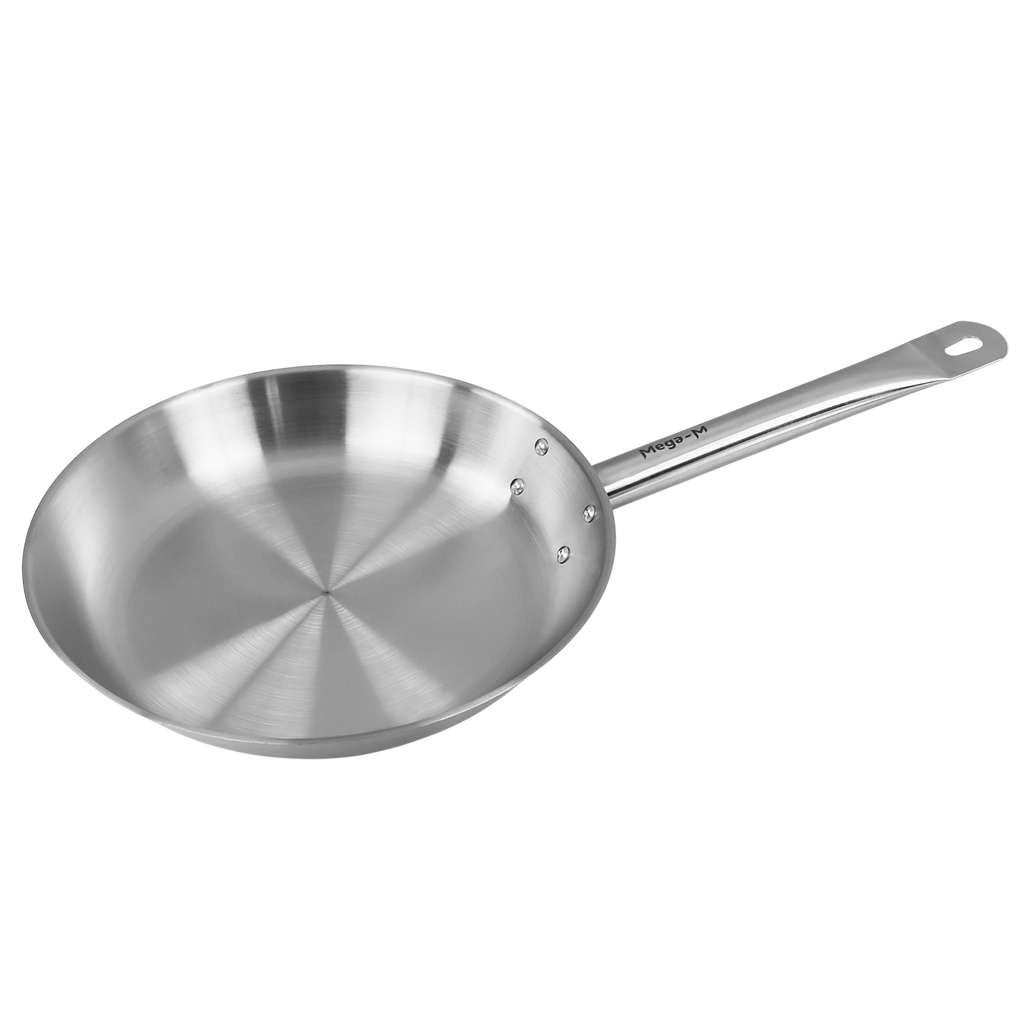 Patelnia stal nierdzewna Mega-M 26 cm Indukcja Gaz gastronomiczna
