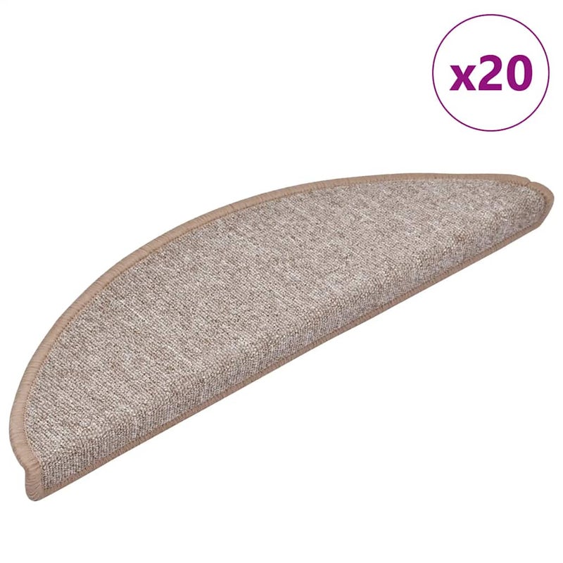 Maty na schody 20 szt. 56x17x3 cm Jasnobrązowe półokrągłe vidaXL