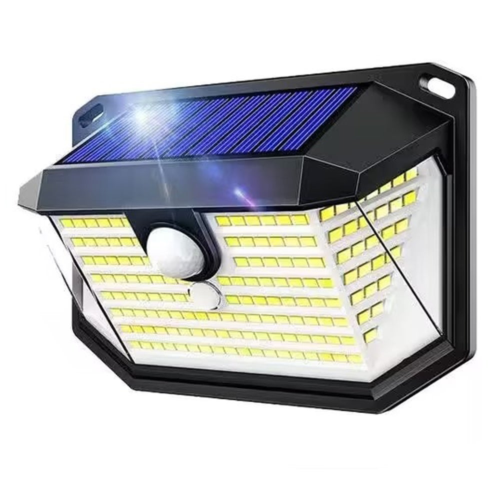 Zewnętrzna solarna lampa ścienna, 1 sztuka 178 bardzo jasnych diod LED z czujnikiem ruchu, światło bezpieczeństwa z 3 trybami, wodoodporna