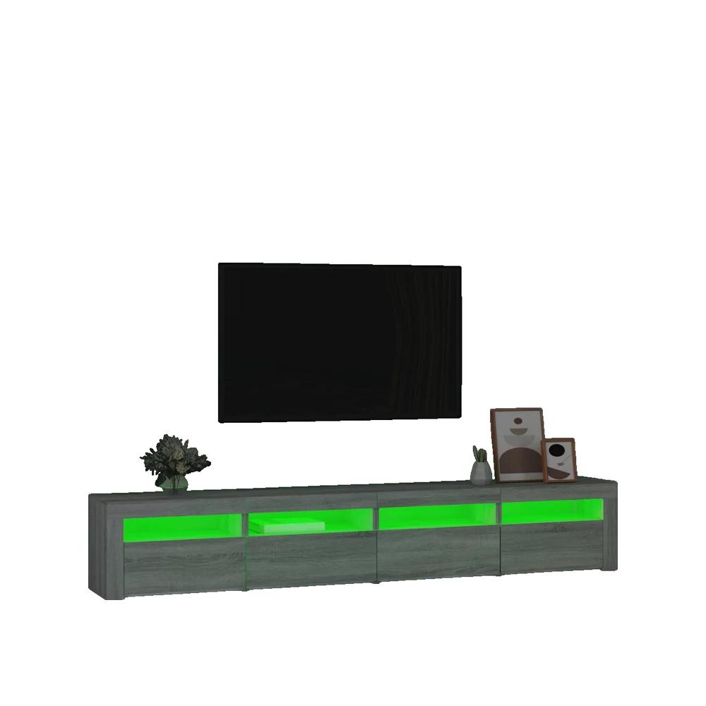 Regał RTV vidaXL Sonoma szary z oświetleniem LED RGB i dużą przestrzenią do przechowywania