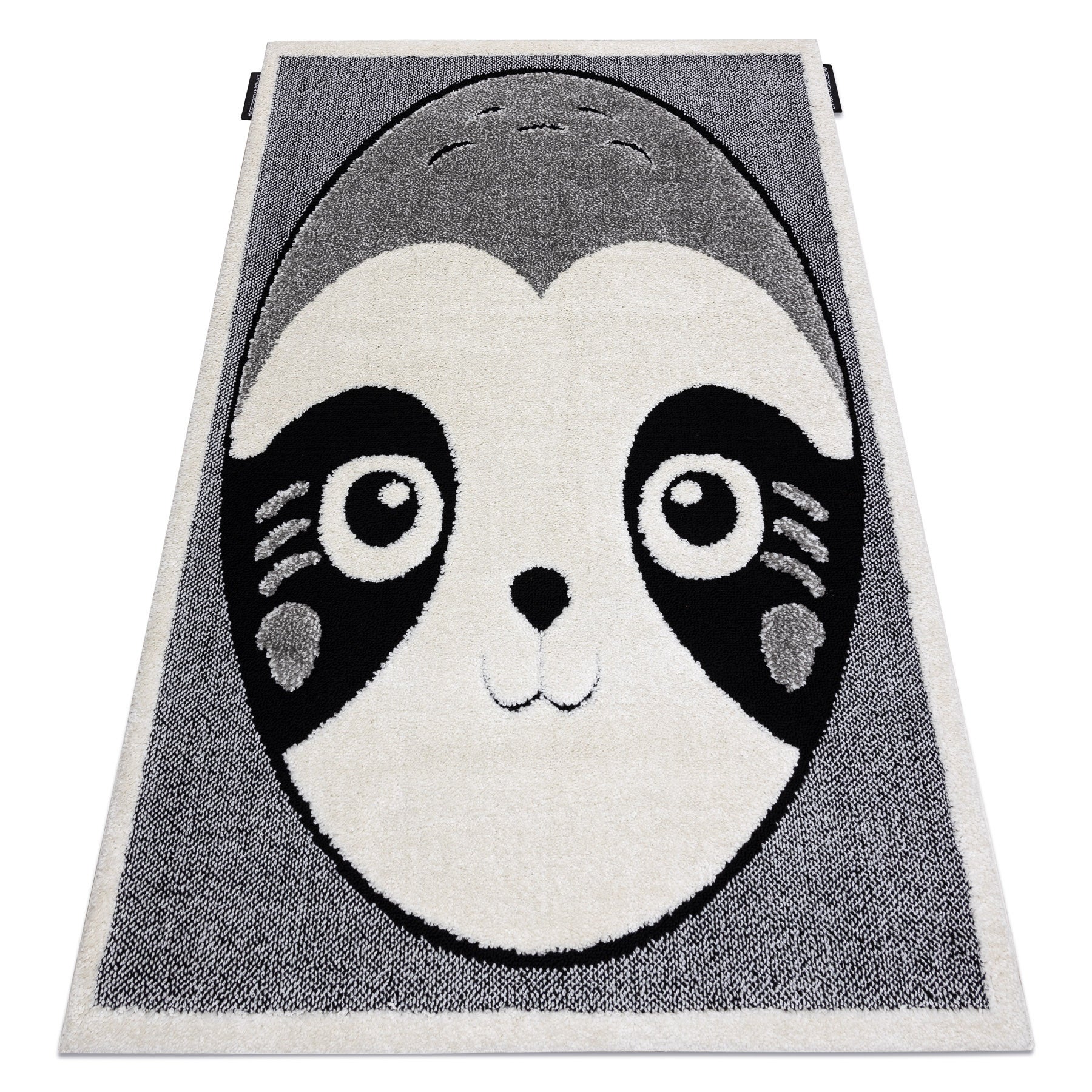 Dywan dziecięcy JOY Panda miś, dla dzieci - Strukturalny, dwa poziomy runa szary / krem 140x190 cm