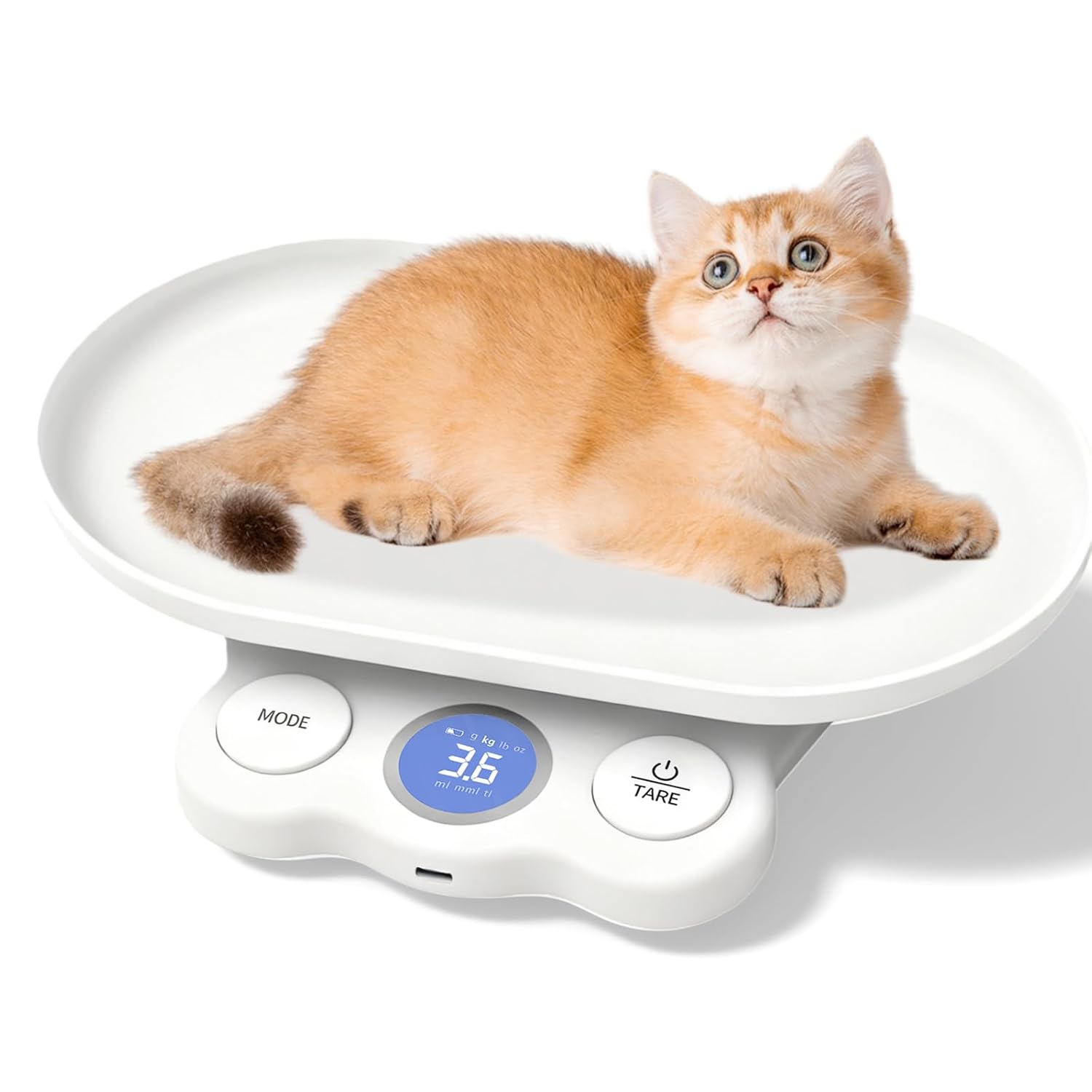 Cyfrowa waga dla małych zwierząt, mini waga dla zwierząt 15 kg (±1 g), cyfrowa waga LCD dla małych zwierząt