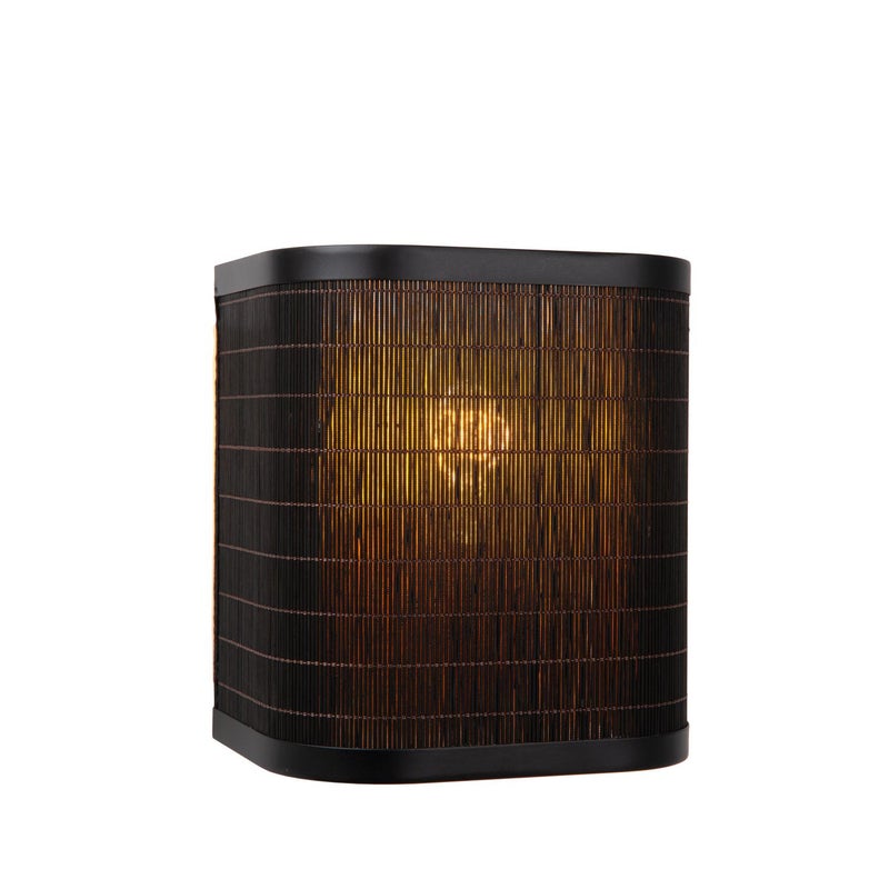 Kinkiet TAGALOG czarny 1xE27x40W wiklina / rattan / słoma wym:20x18x13cm IP20 Lucide