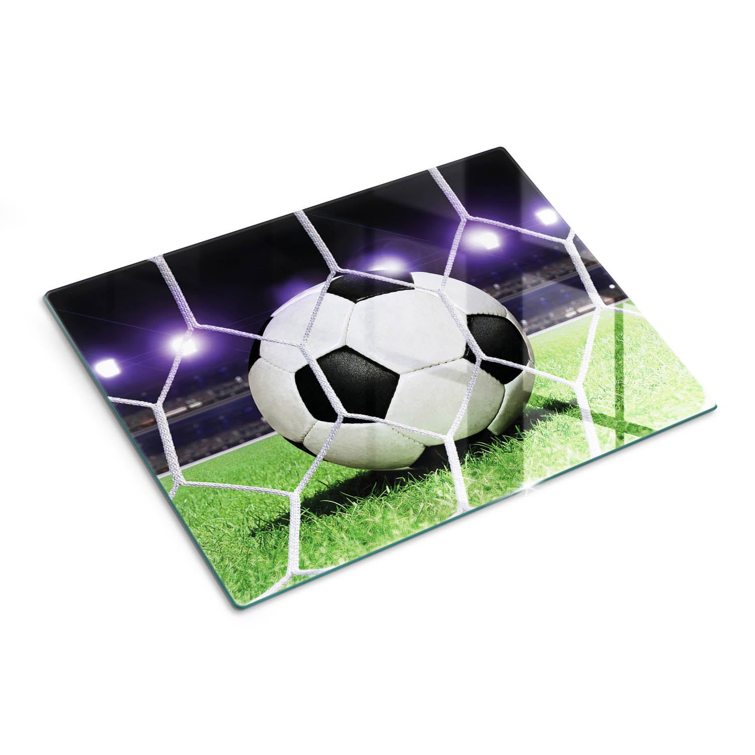 Designerska szklana deska do krojenia z ozdobną grafiką - Piłka Stadion - 30x40 - Tulup