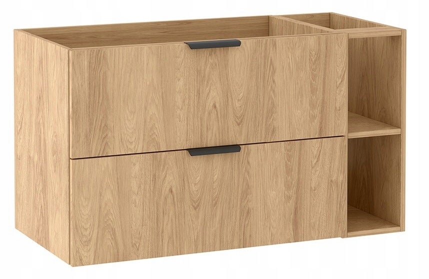 Szafka łazienkowa LUNA hikora 100 cm wisząca 2 szuflady i regał 80 + 20 cm