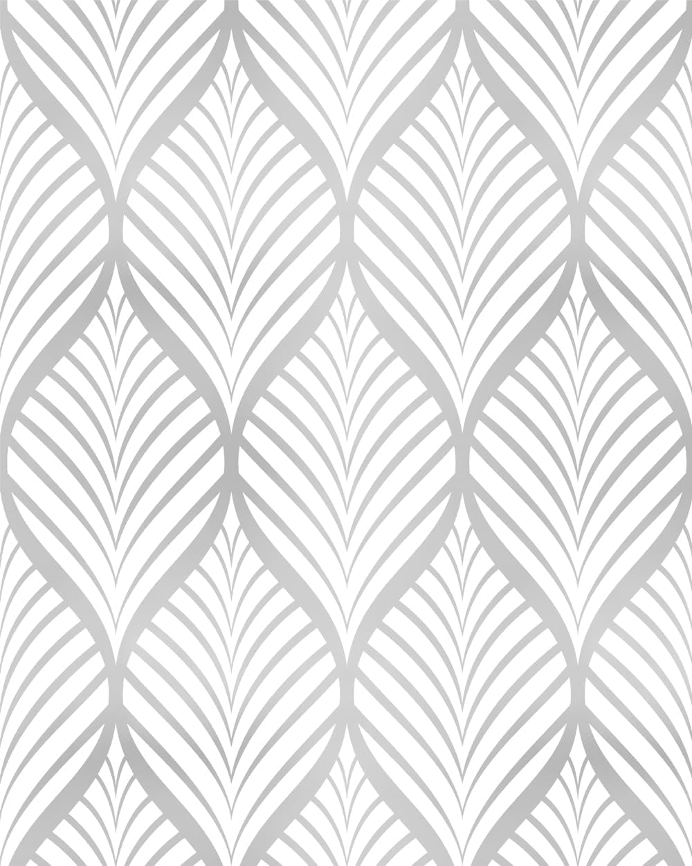 Samoprzylepna tapeta z nowoczesnym, minimalistycznym wzorem geometrycznym, 44,5 x 300 cm, odpowiednia na meble lub do kuchni (srebrna).
