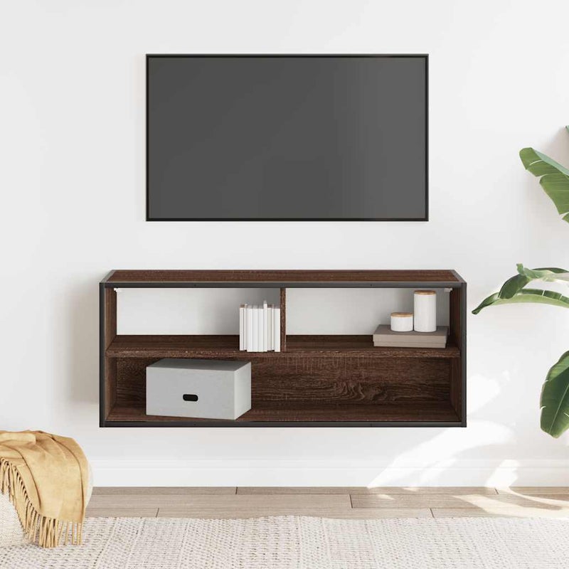 Szafka pod telewizor, brązowy dąb, 100x31x39,5 cm