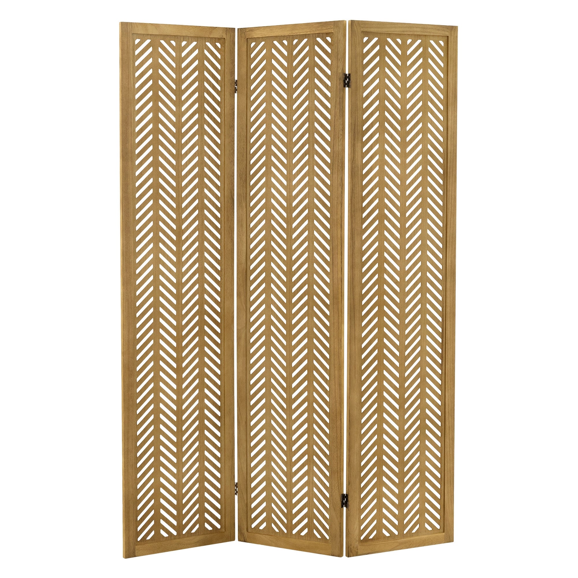 ML-Design Parawan pokojowy Kobe 3-czesciowy, skladany separator, scianka dzialowa z drewna paulownia, idealny do salonu sypialni, 170 x 121 cm