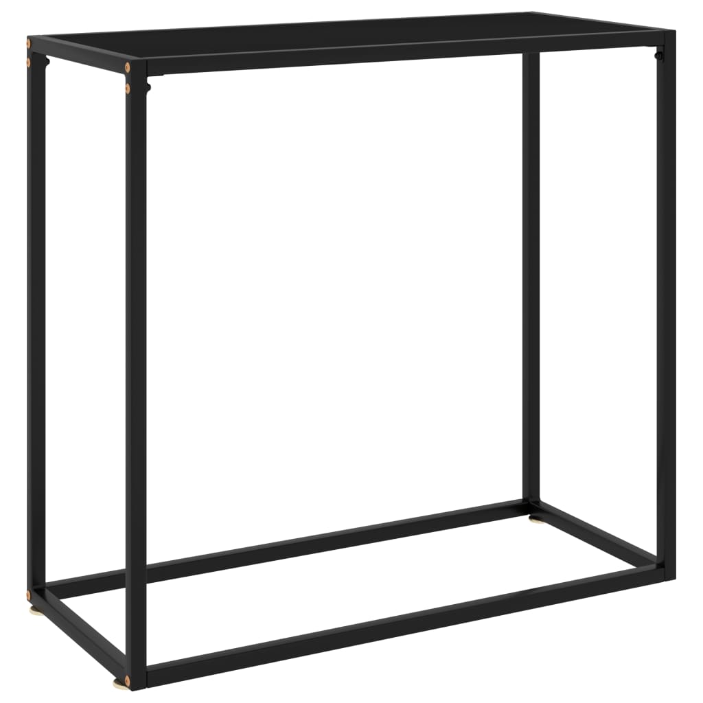 vidaXL Stolik konsolowy, czarny, 80x35x75 cm, szkło hartowane