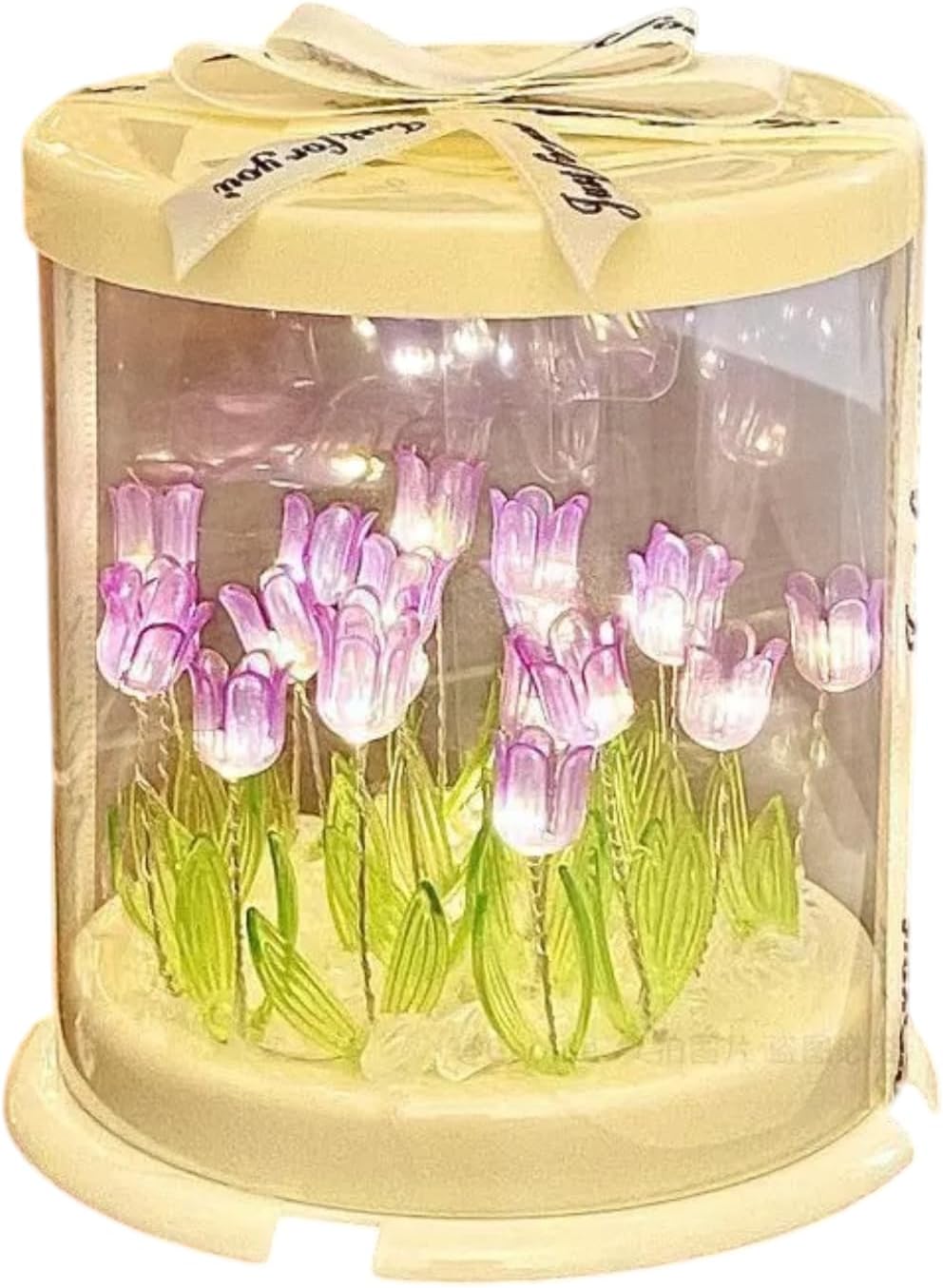 Zestaw lampek nocnych „Tulipany” DIY, prezent na Dzień Matki (fioletowe tulipany), dekoracja sypialni