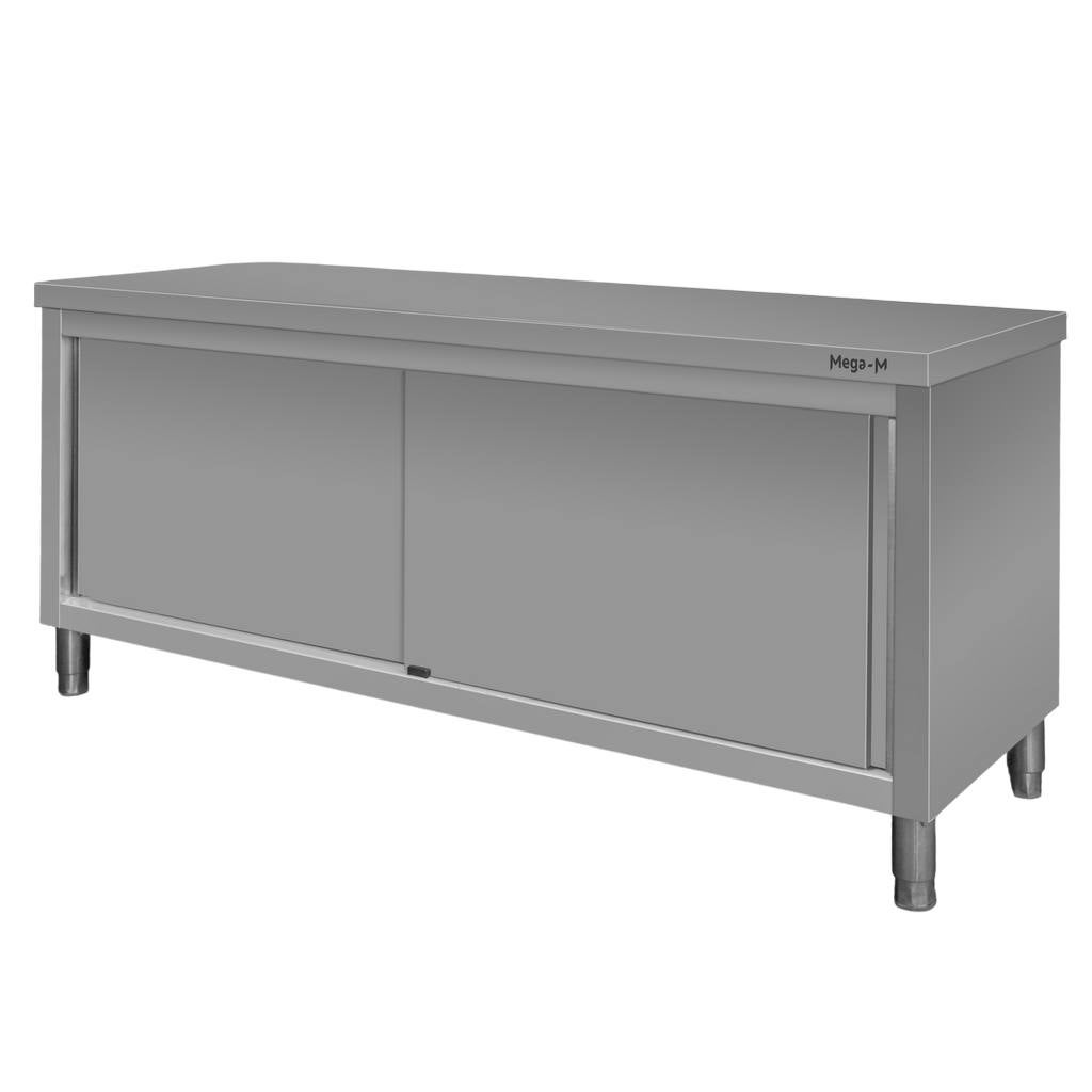 Stół gastronomiczny ze stali nierdzewnej Mega-M centralny z szafką 180x70x85cm