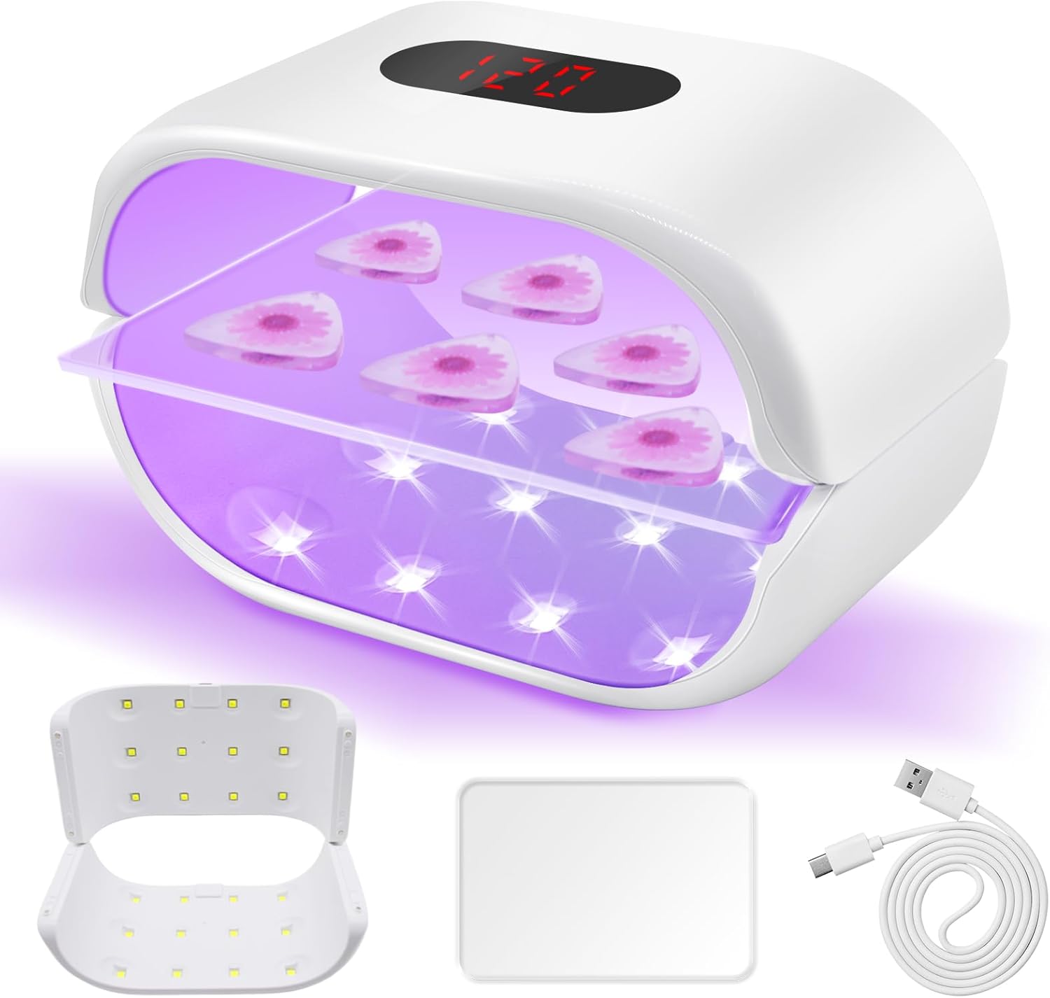 Dwustronna lampa UV z żywicy, 36 W, szybkoschnąca lampa UV z żywicy, rozdzielna, z wyświetlaczem LED do majsterkowania, żywic i tworzenia biżuterii