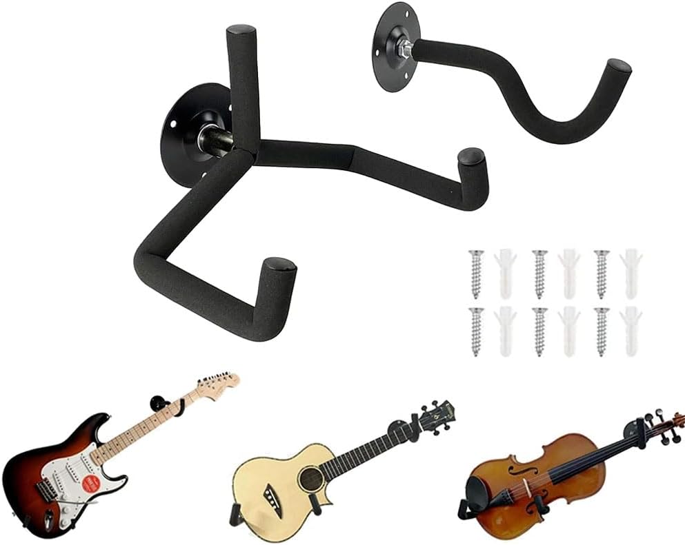 Stojak na gitarę, hak poziomy, stojak na gitarę, uchwyt na gitarę, stojak na gitarę, ze śrubami, do gitary elektrycznej i basowej