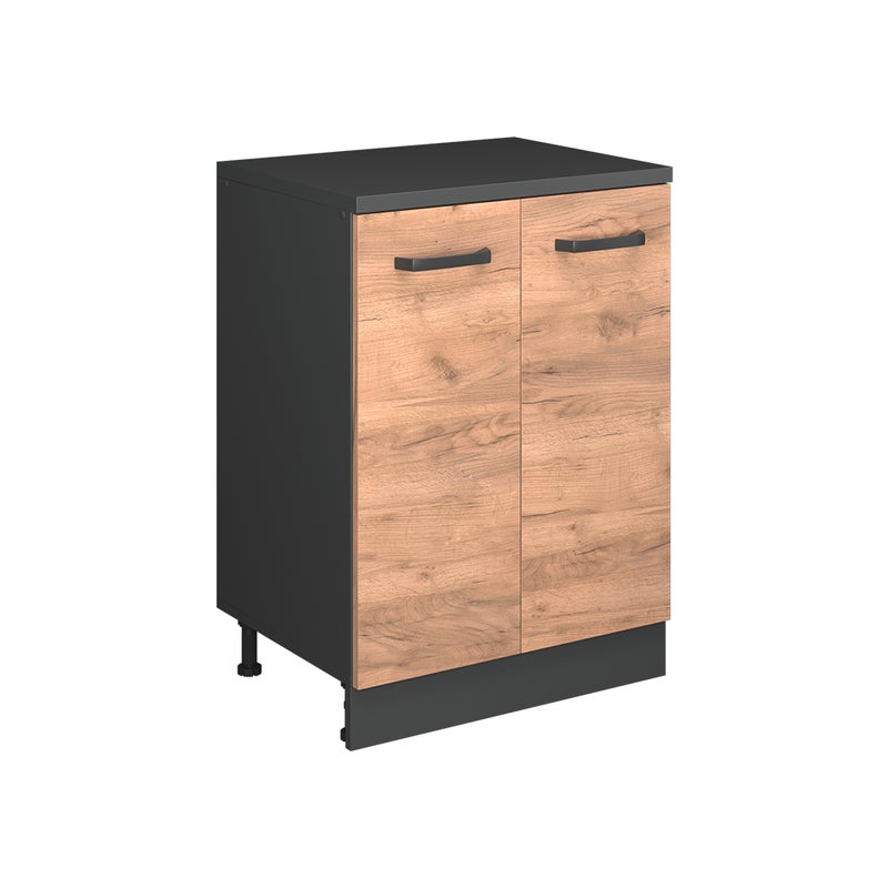 Vicco Szafka rozszerzająca Rion, Dąb goldkraft/Antracyt, 60 x 46 cm bez skosu z 2 drzwiami