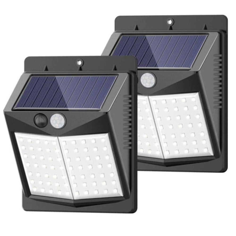 Zestaw 2 lamp solarnych LED do ogrodu z czujnikiem ruchu, bezprzewodowa lampa ogrodowa, bezpieczeństwo na zewnątrz