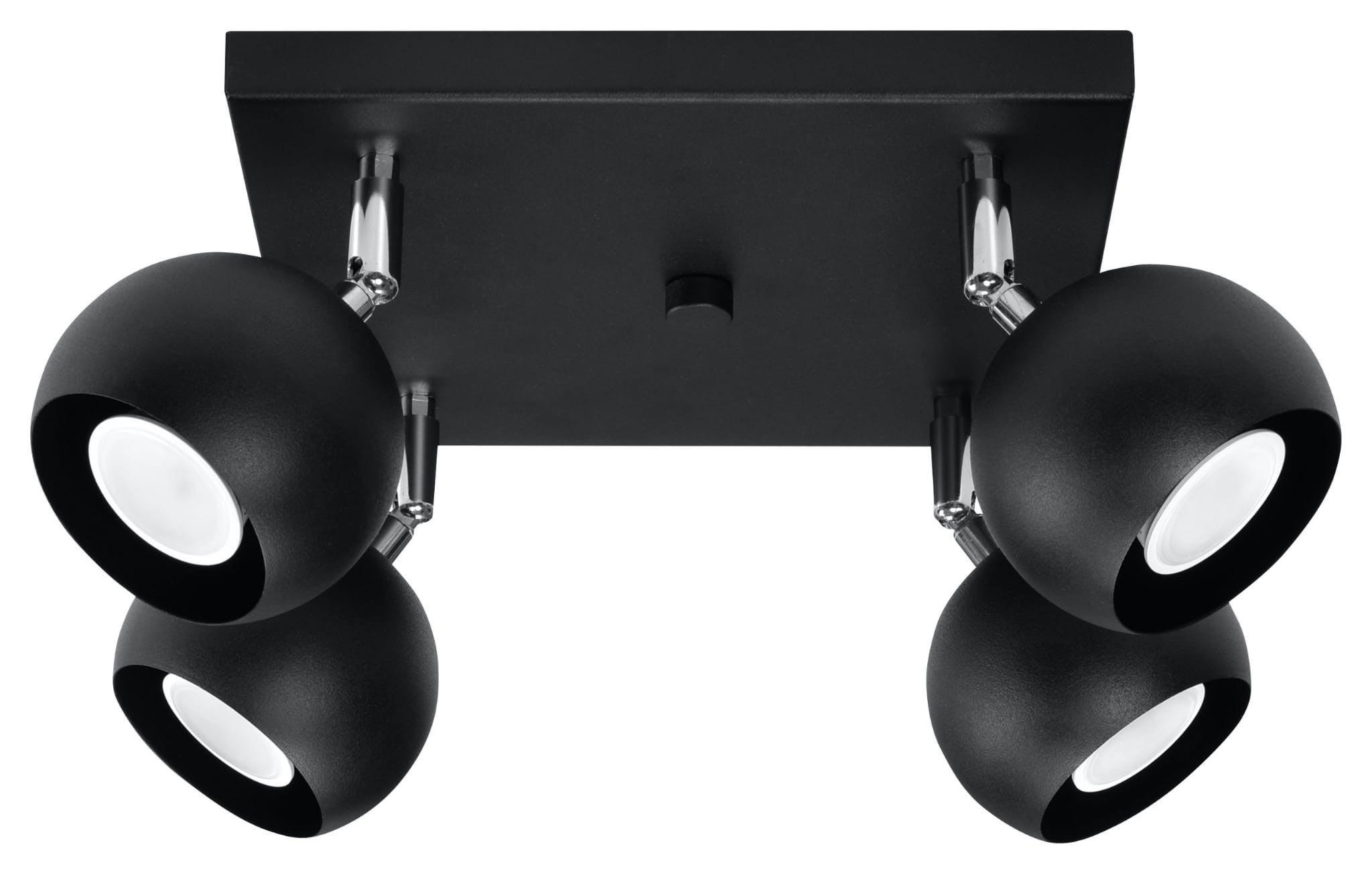 Plafonnier Acier Noir GU10 4 Oculare