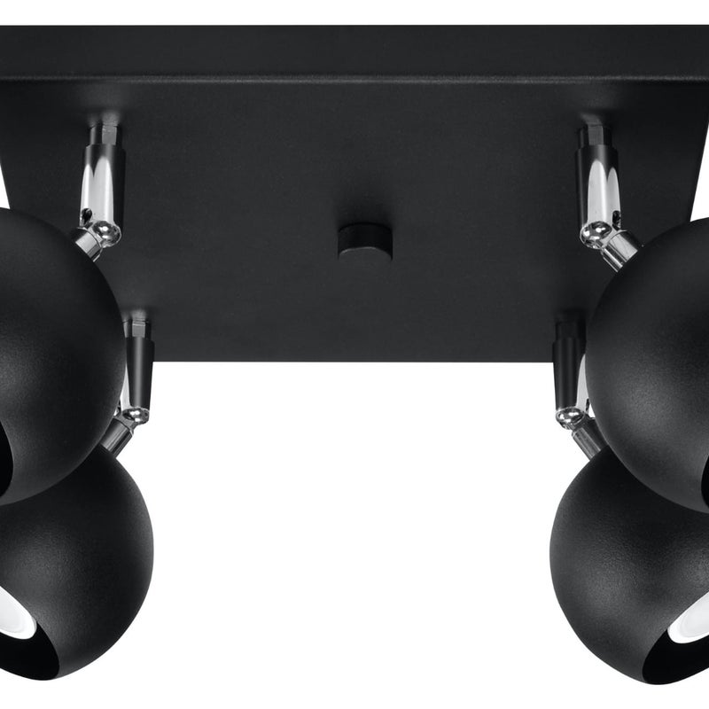 Plafonnier Acier Noir GU10 4 Oculare