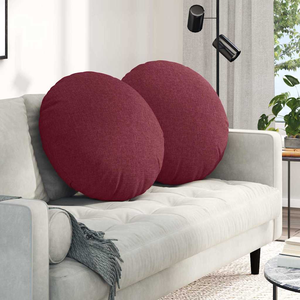 Poduszki na siedziska 2 pcs Czerwone wino Ø60 x 21 cm tkanina vidaXL