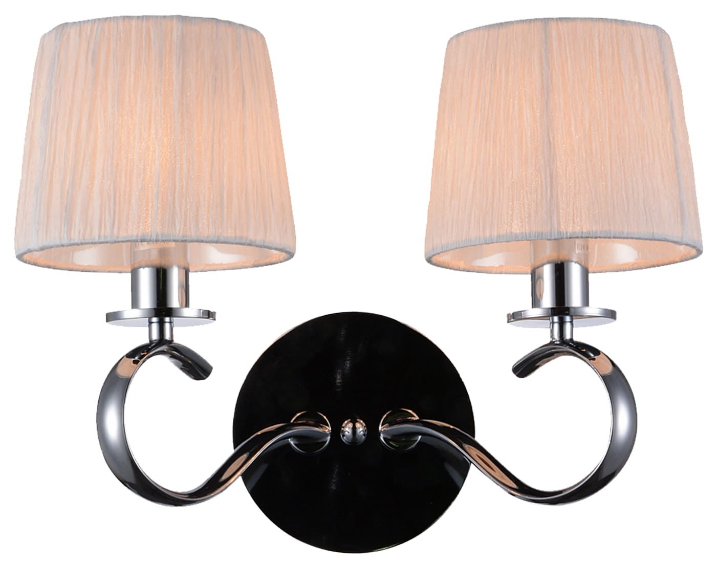 Kinkiet ścienny Clara chromowany biały 2xE14x40W wym: 27 x 37 x 20 cm tkanina IP20 Candellux