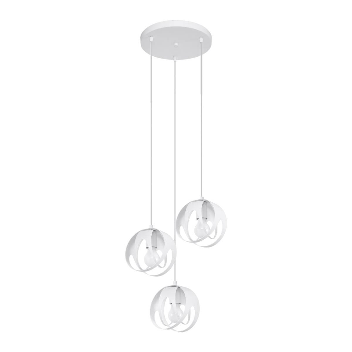 Lampa wisząca okrągła potrójna biała TULOS 3xE27 15W SL.1084 Sollux Lighting