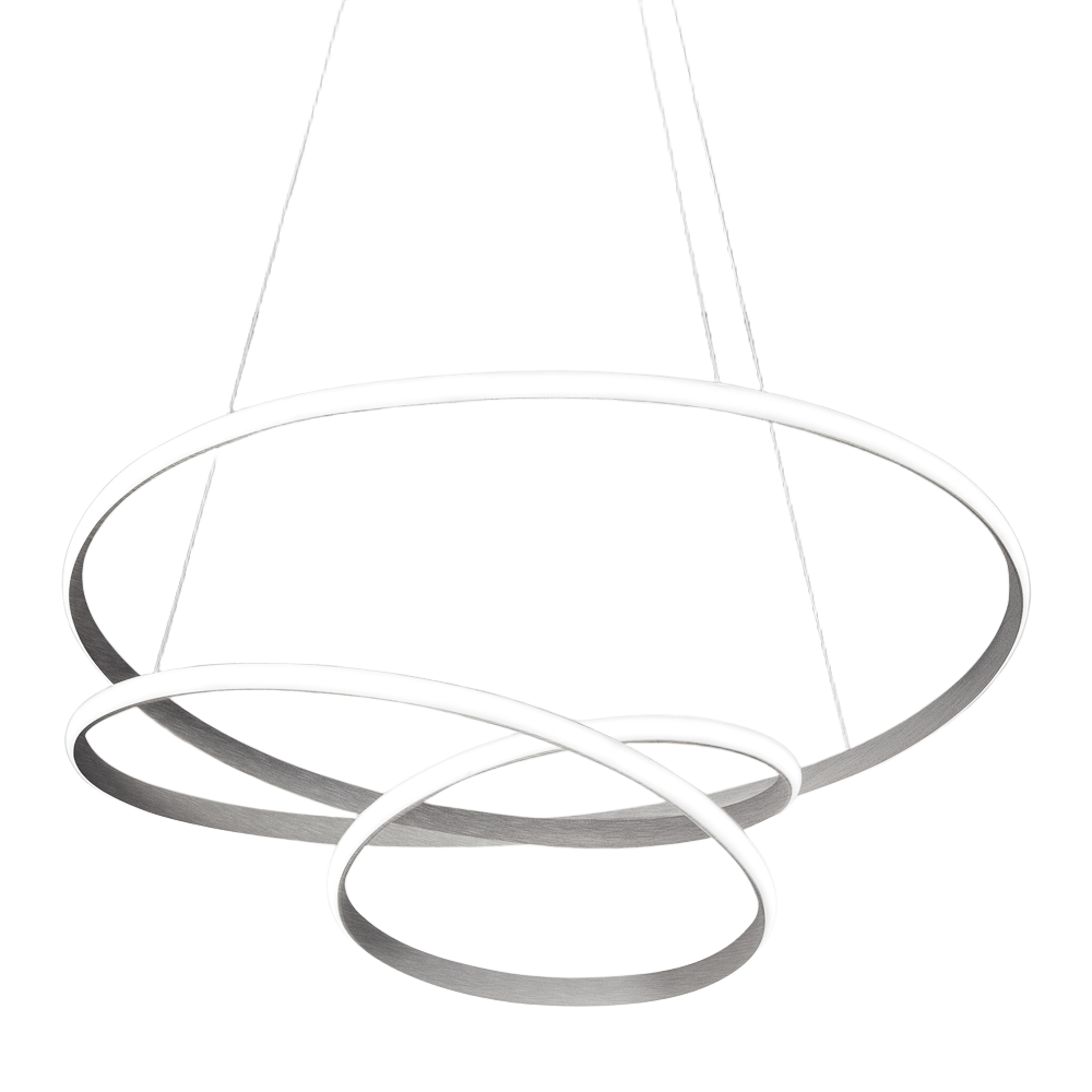 Lampa wisząca Diva S/S z tytanu i aluminium, 80W LED 4320lm 3000K, ściemnialna z odcięciem fazy i przyciskiem - Gea Luce
