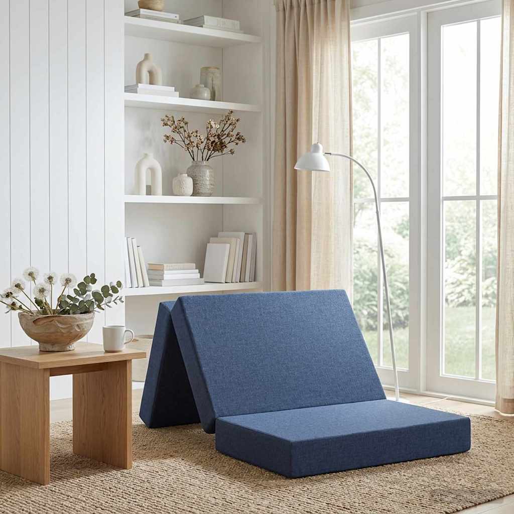 Składana Sofa Łóżko 100 x 67 x 45 cm niebieski vidaXL