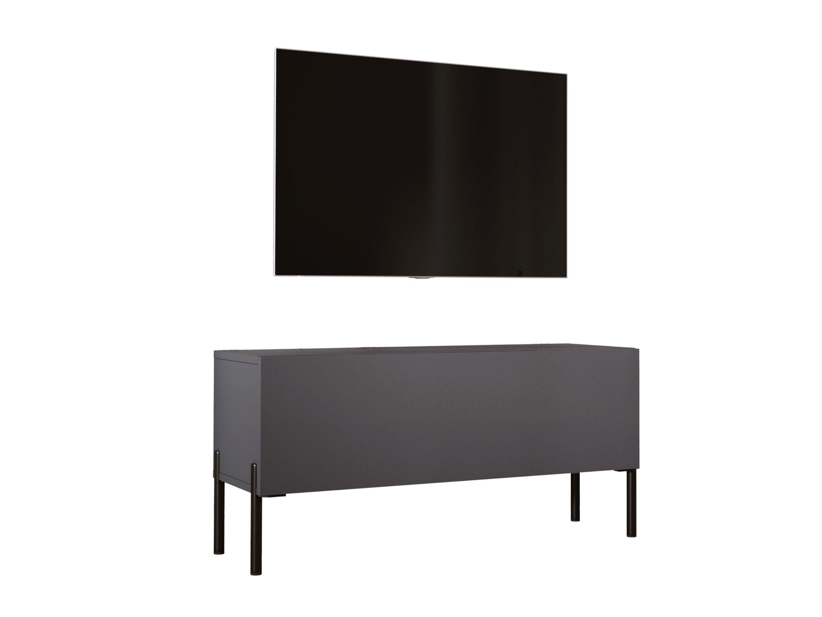Szafka RTV w kolorze antracytowym, czarne nogi, 100 x 52 x 32 cm