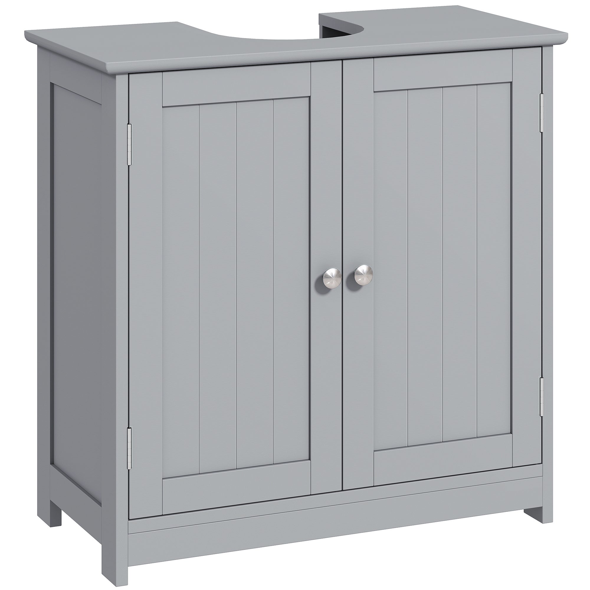 Szafka łazienkowa pod umywalkę - szafka 2-drzwiowa z półką, 60 szer. x 30 gł. x 60 wys. cm - drewno szare