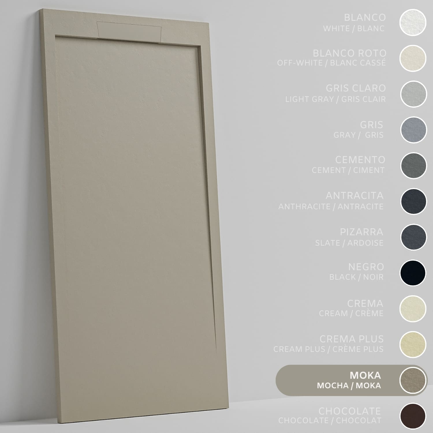 SOULHOME Brodzik prysznicowy– Żywica– Gel Coat– Gładka/Kamienna tekstura – Antypoślizgowy – Moka- 150x80- Niski 3cm– Elegancki SAME