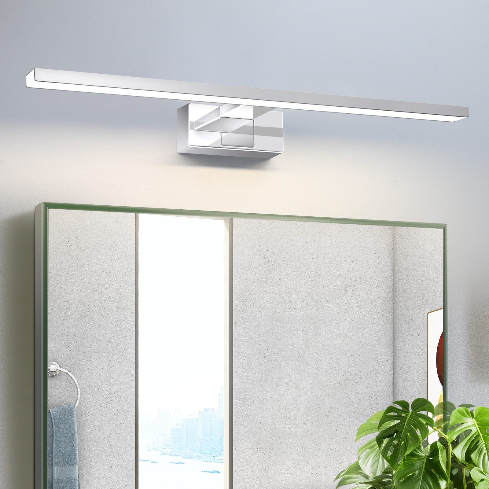 NETTLIFE Lustrzane światło LED do łazienki, kinkiet 12W, 4000K, 60cm