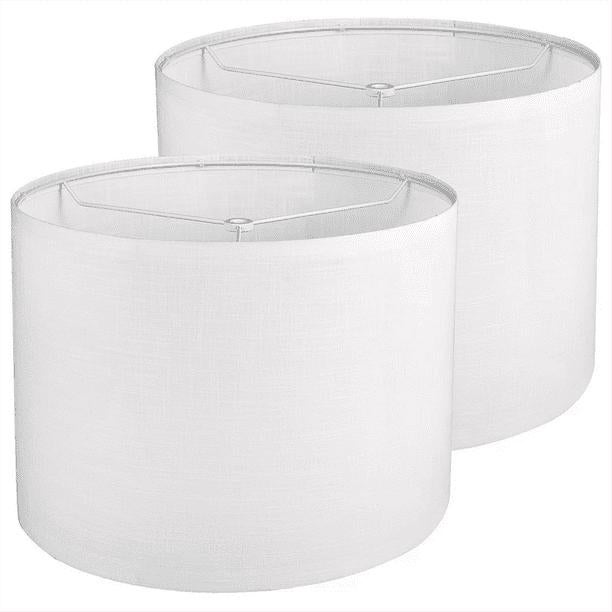 Zestaw 2 abażurów bębnowych do lamp stołowych, lamp podłogowych, białe abażury, wymienne abażury łatwe w montażu
