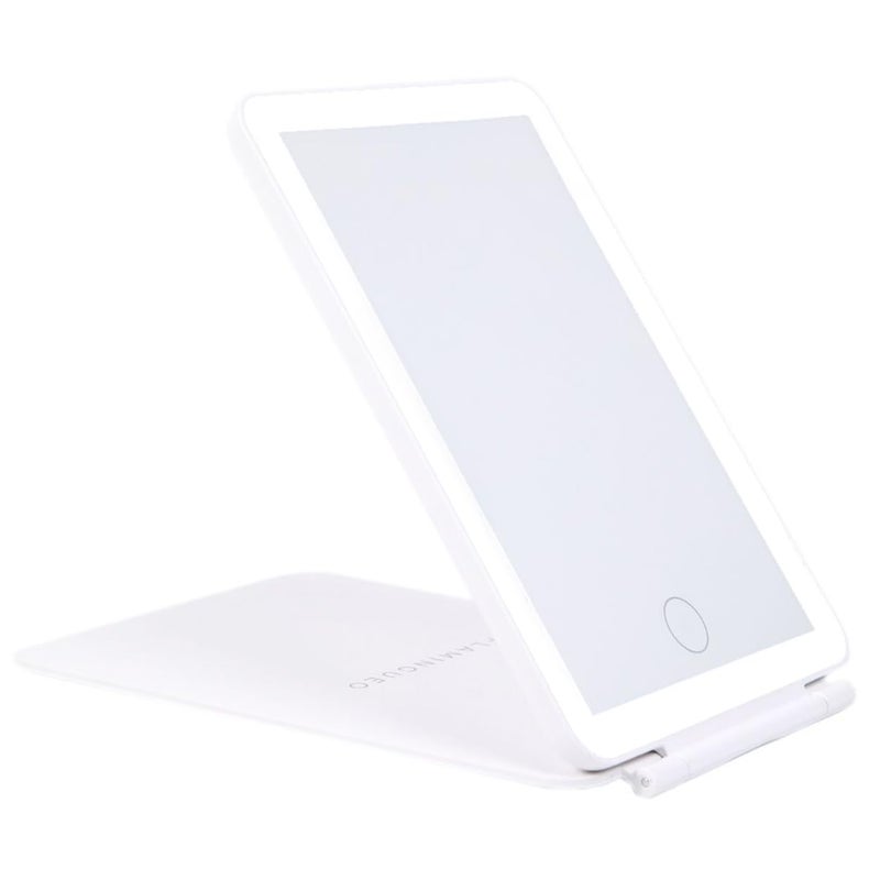 Lustro Kosmetyczne z Oświetleniem Podróżnym Lustro LED 3 Intensywności Dotykowe Micro USB Biały