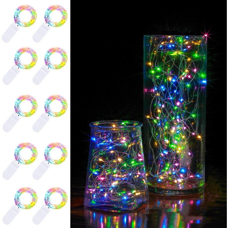 sztuk Lampki Fée LED zasilane bateriami wodoodporne lampki wróżkowe druciki miedziane Starry dekoracji DIY świąt Bożego Narodzenia imprez Kolor Multi