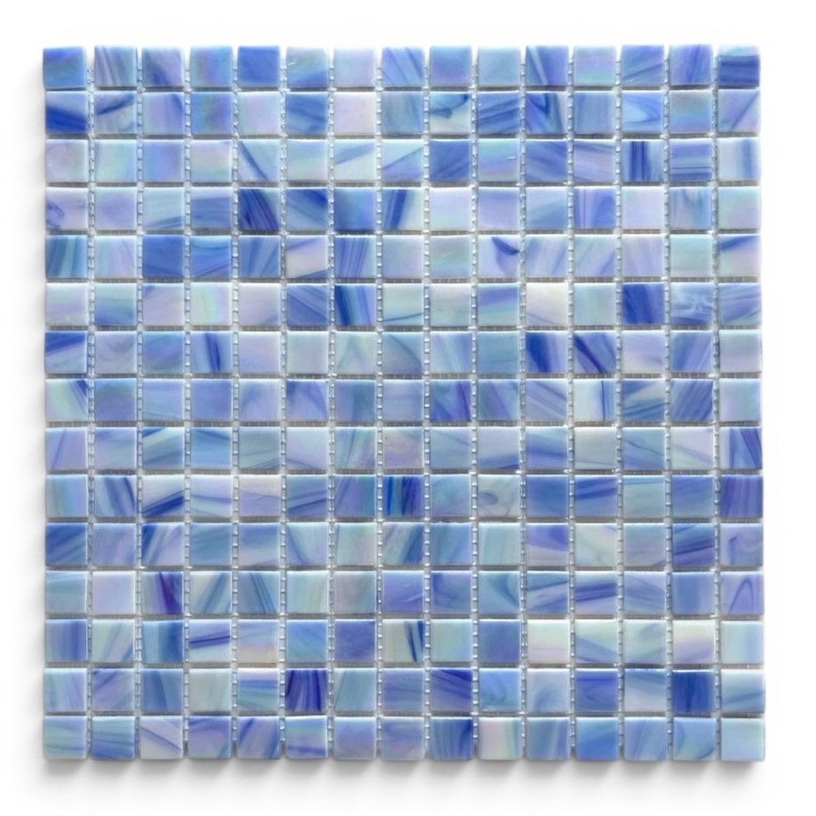 Mozaika szklana niebieska 32,5x32,5 cm na siatce – łazienka kuchnia