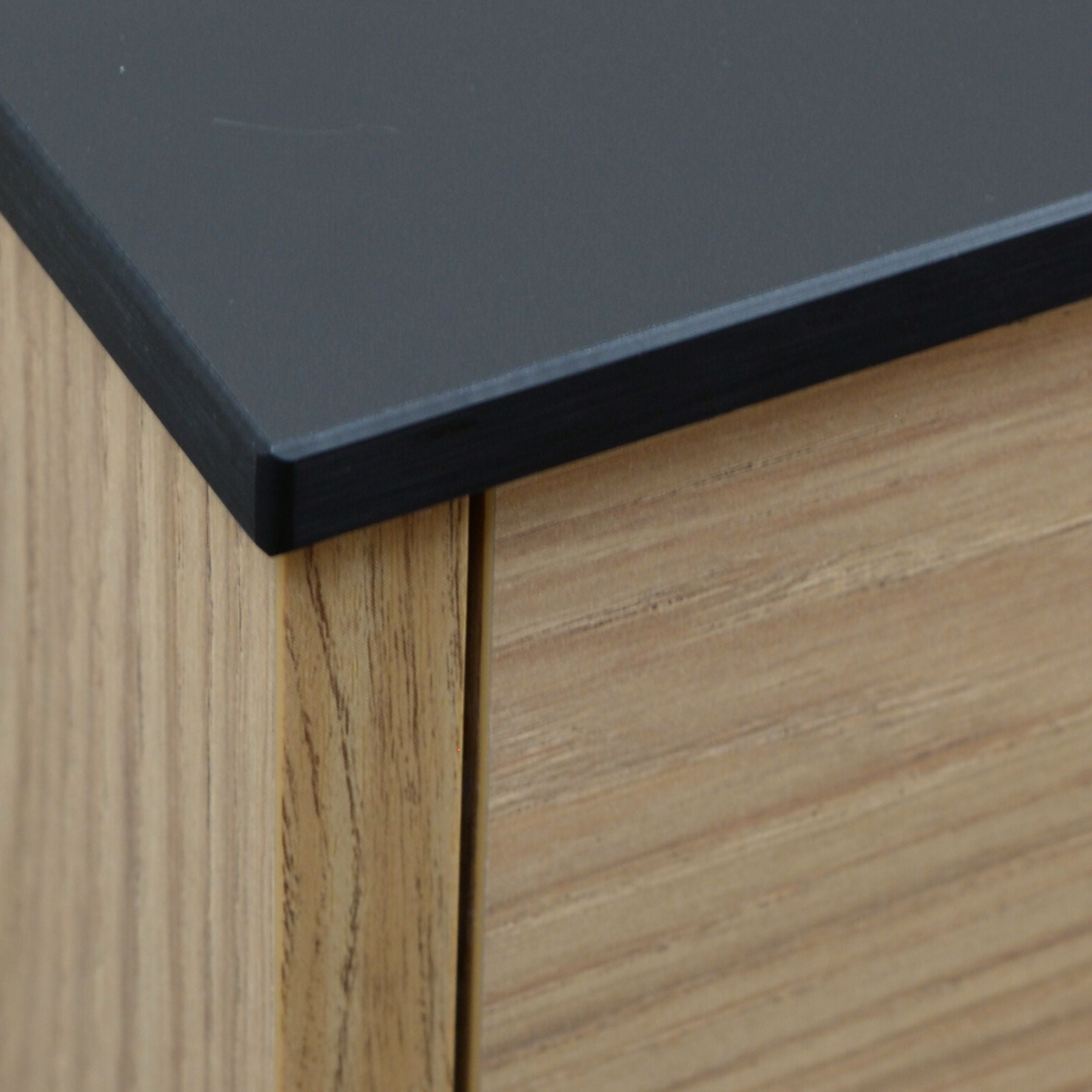 Blat łazienkowy HPL z otworami do szafki 70cm 70,5×40cm Black Mat 0190AF