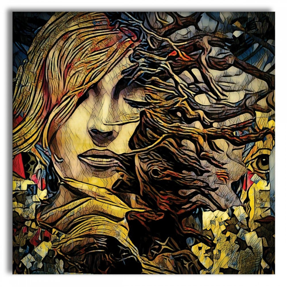ABSTRAKT 1101 - Obraz na płótnie na drewnianej ramie 100x100 cm