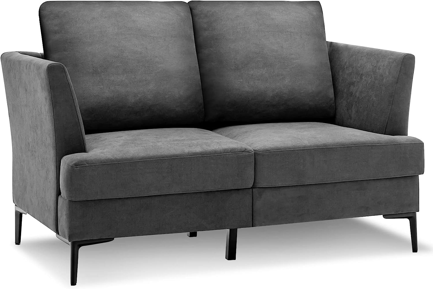 Podwójna sofa 2-osobowa, nowoczesna, tapicerowana sofa, szara, dla 2-3 osób, sofa wypoczynkowa do salonu, sypialni