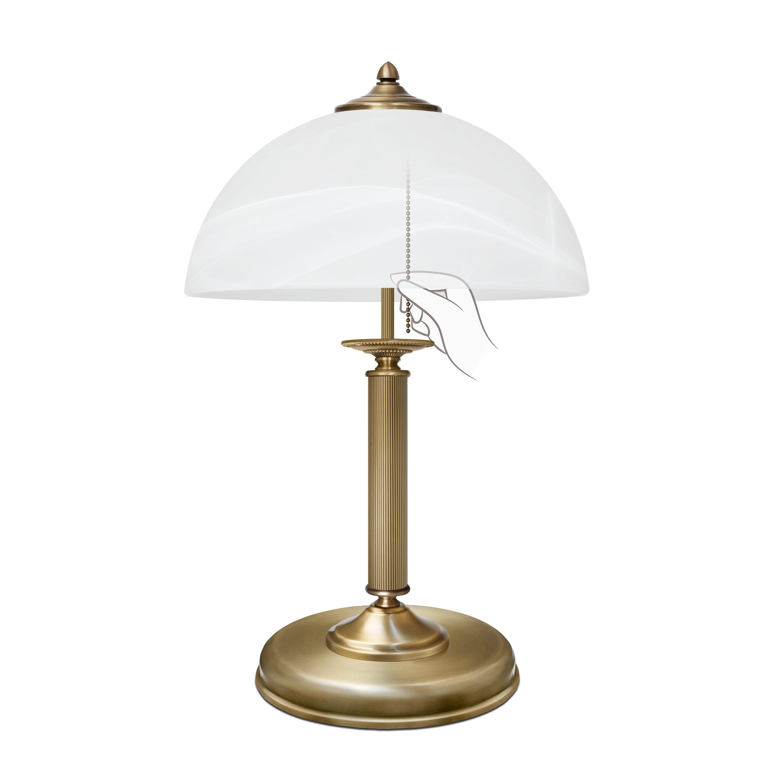 Mosiężna lampa na komodę z łańcuszkiem V-B2-L