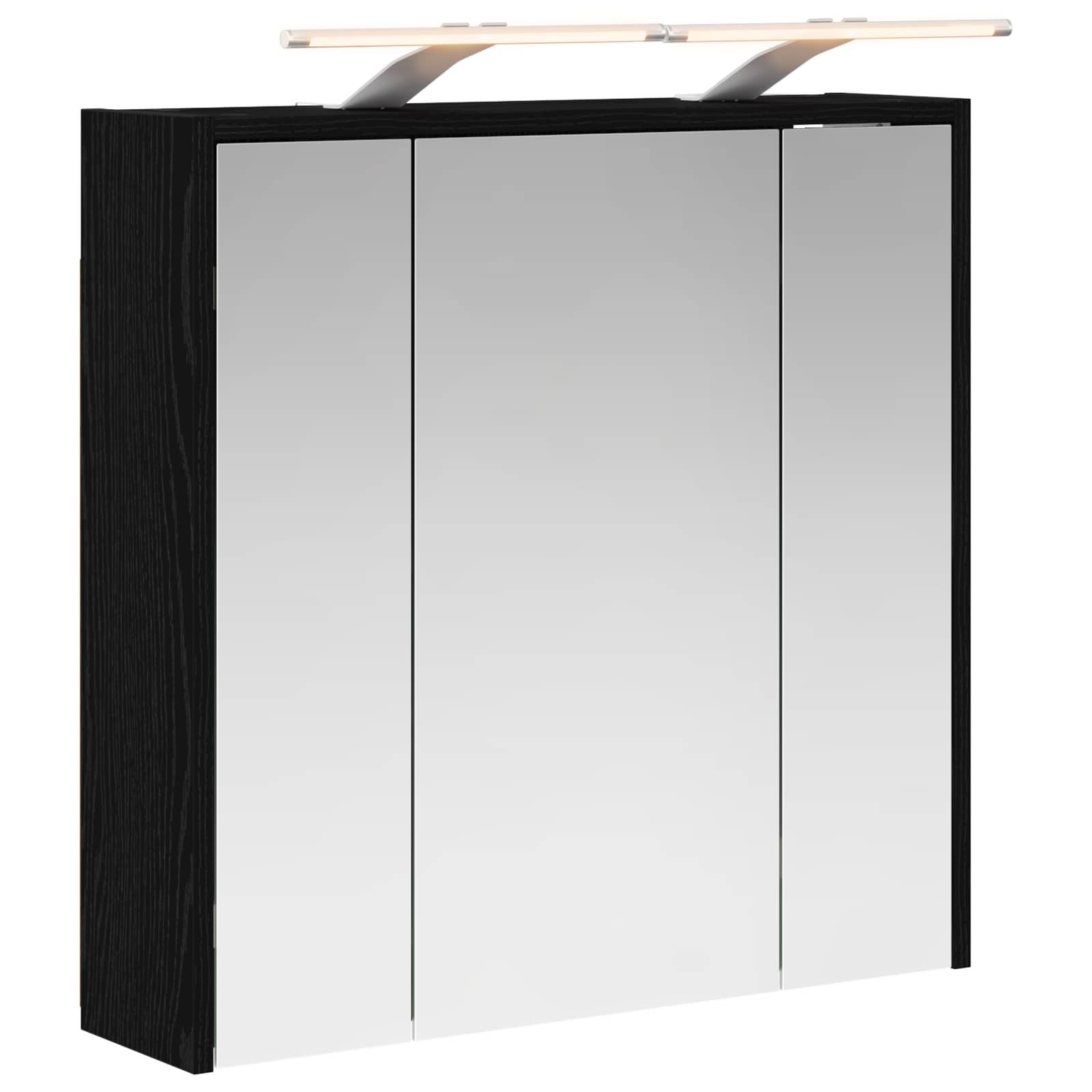 Szafka z lustrem do łazienki Czarny Dąb 63,5 x 16 x 62,5 cm