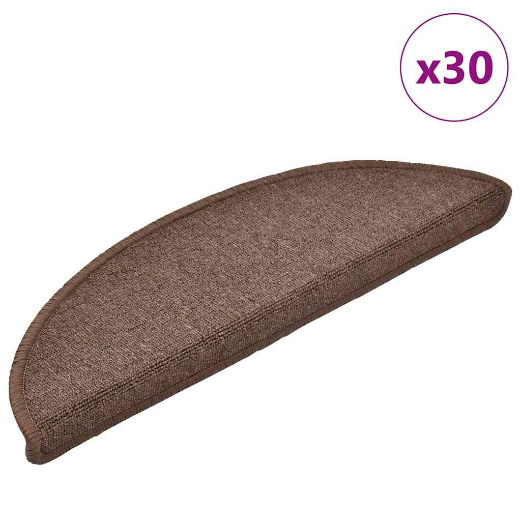 Maty na schody 30 szt. 56x17x3 cm Brąz kawowy Półokrągły vidaXL