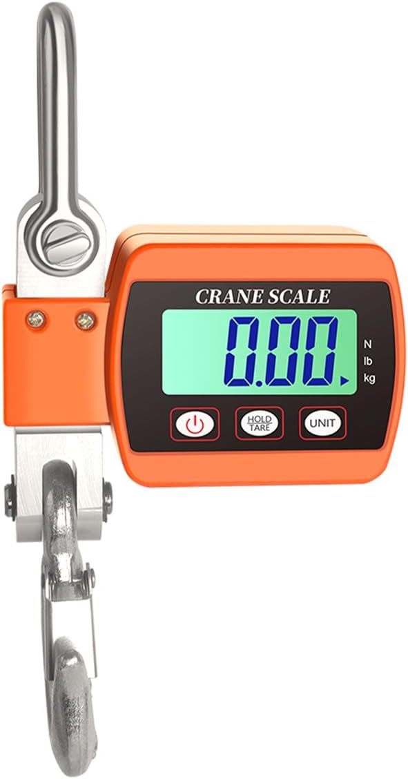 Cyfrowa waga dźwigowa 500 kg, 1100 funtów, elektroniczna waga wisząca, waga przemysłowa z precyzyjnym czujnikiem, miniaturowa przenośna waga LCD z hak