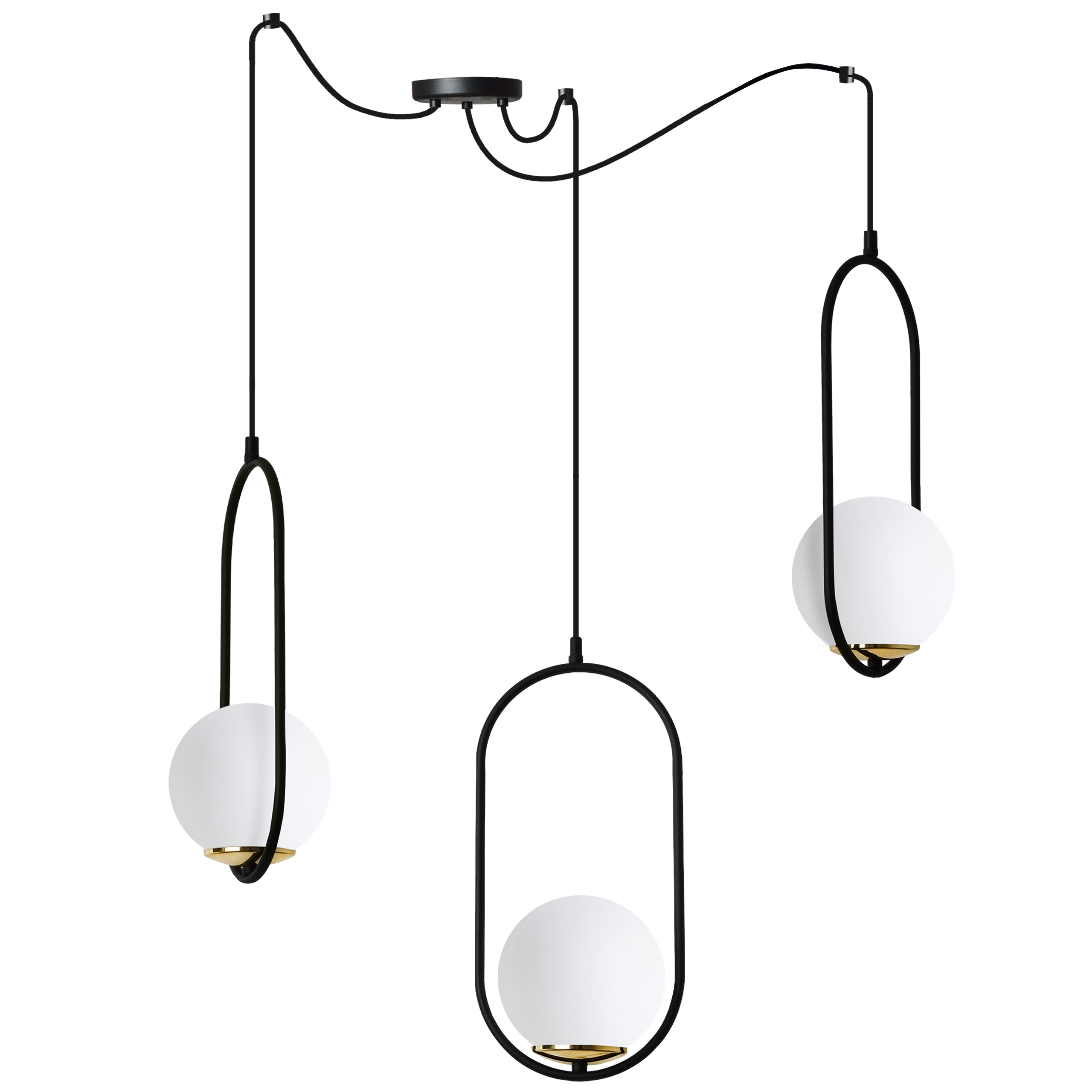 Lampa sufitowa wisząca Light Home LH Luna Pająk 3x E14 biały/czarny/złoty