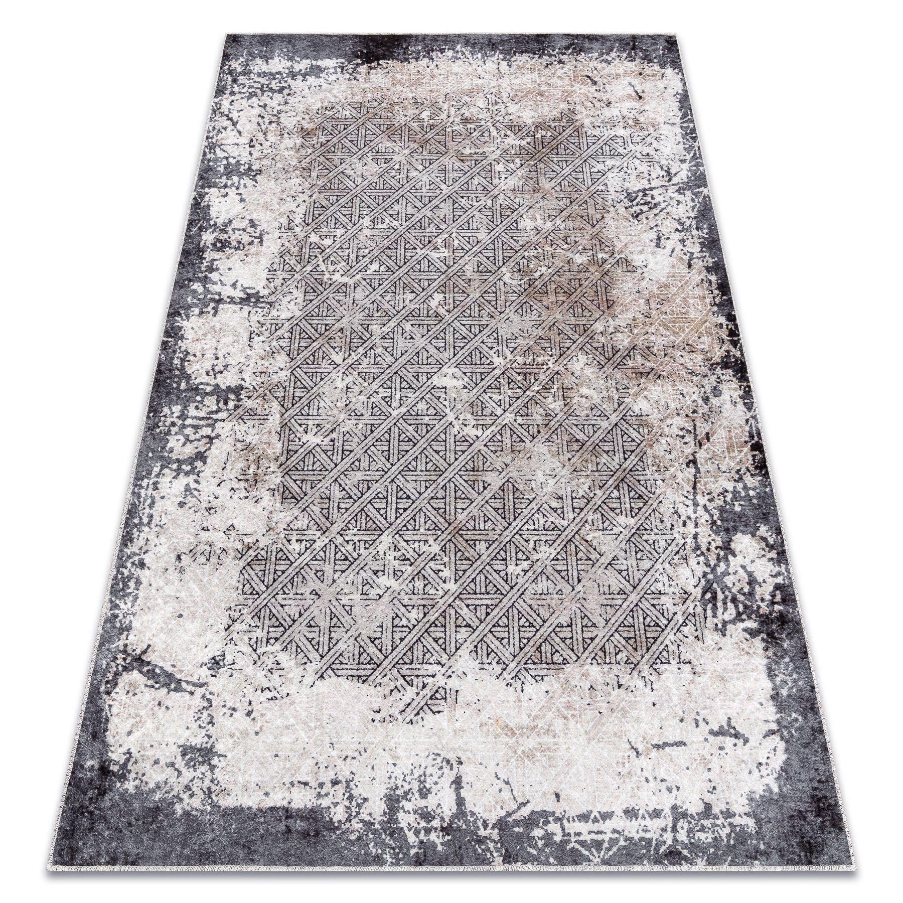 Dywan do prania MIRO 51864.804 Vintage, kratka antypoślizgowy - szary 160x220 cm