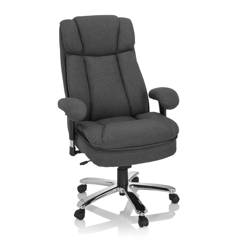 Krzesło do dużych obciążeń / krzesło biurowe BUILDER XXL I tkanina ciemnoszara hjh OFFICE