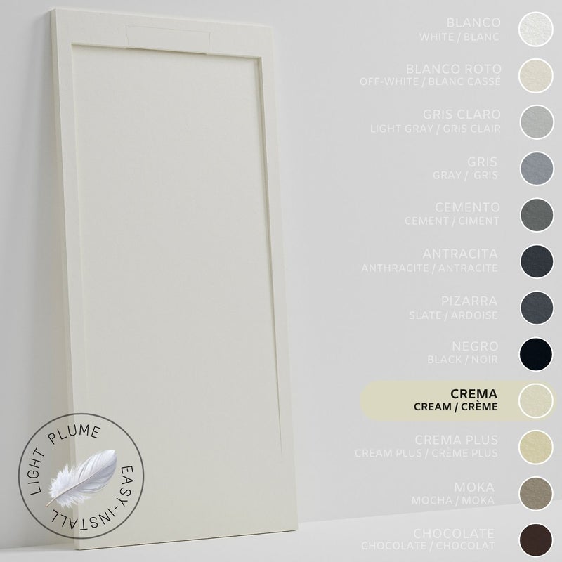 SOULHOME Lekki Brodzik z Żywicy tekstura Łupka – kremowy– 180X70- Niski 3cm– Elegancki SAME