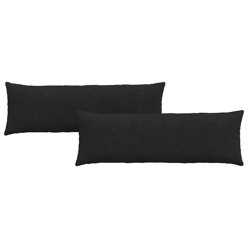 2x Poduszka Dekoracyjna 40x120 cm z Wypełnieniem Czarna do Salonu na Sofę